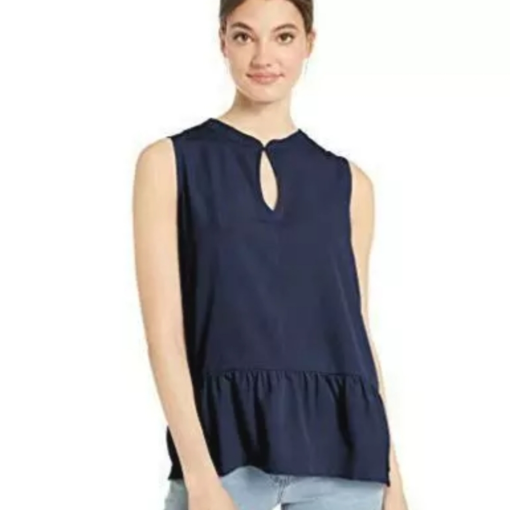 ANYA Woven Sleeveless  Peplum Top- NWT